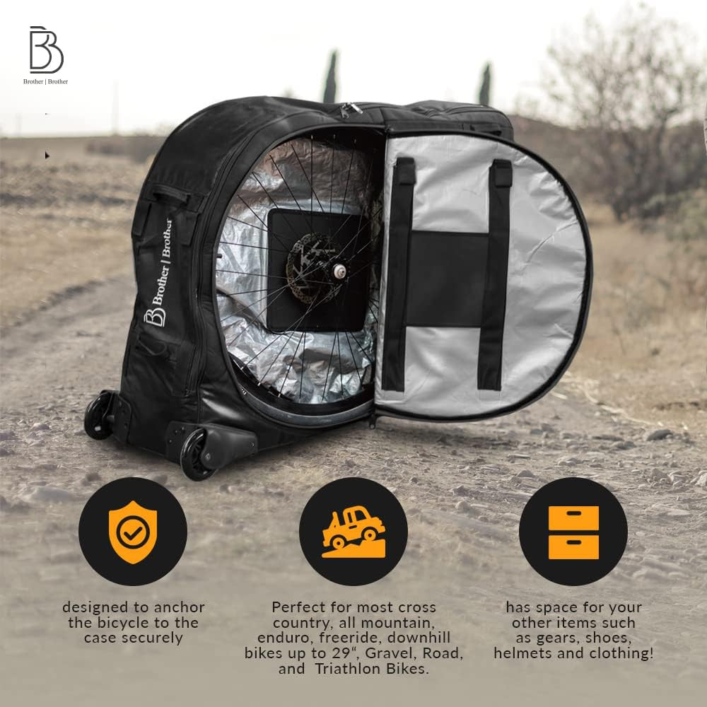 BROTHER BROTHER Bike Travel Bag Case Plane Boat Shipping Transport Fits Cross Country All Mountain Bike MTB TT Road Triathlon Bike 29er 700c