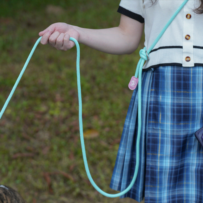 Adjustable Slip-On Dog Leashes Lightweight and Comfortable Training Leads for Pets 3.35cm*8mm (Coffee, 2 pieces)
